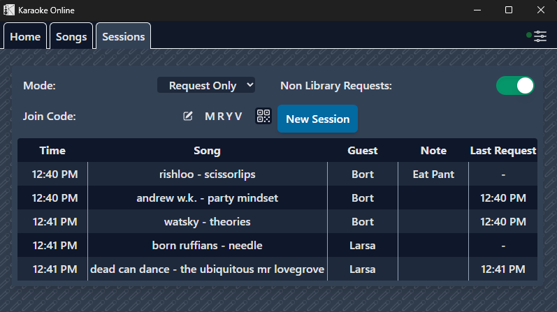 request mode